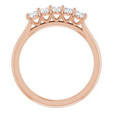 Five Stone Princess Cut Moissanite Anniversary Band