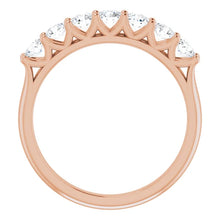 Seven Stone Round Brilliant Moissanite Anniversary Band