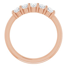 Five Stone Oval Cut Moissanite Anniversary Band