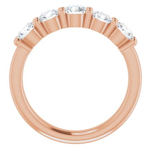 Five Stone Round Brilliant Moissanite Anniversary Band