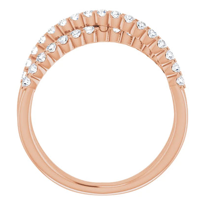 Moissanite Criss Cross Style Anniversary Band