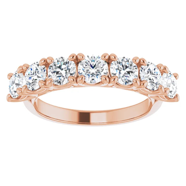 Seven Stone Round Brilliant Moissanite Anniversary Band