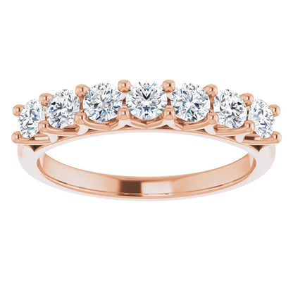 Seven Stone Round Brilliant Moissanite Anniversary Band