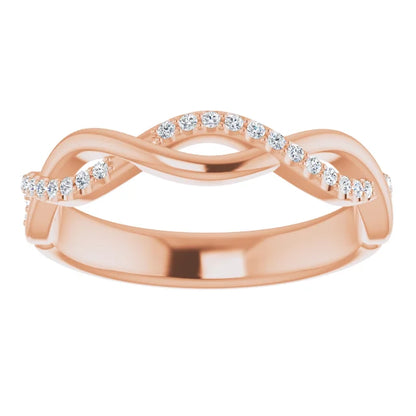 Moissanite Twist Style Anniversary Band