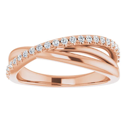 Moissanite Twist Style Anniversary Band