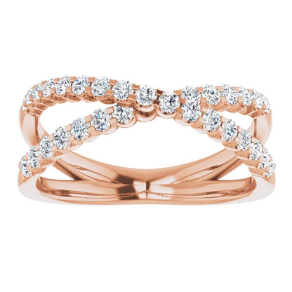Moissanite Criss Cross Style Anniversary Band