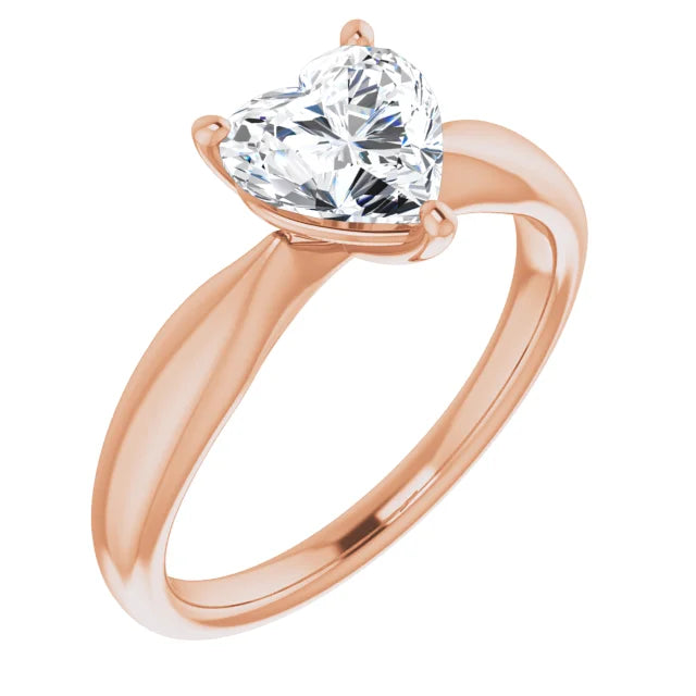 Heart Knife Edge Solitaire Engagement Ring