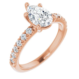 Pear Five Claw Set Style Engagement Ring