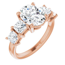 Oval Multi Stone Accent Style Engagement Ring