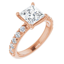 Princess Four Claw Set Style Engagement Ring