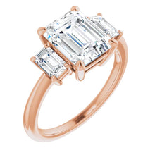 Emerald Accent Engagement Ring