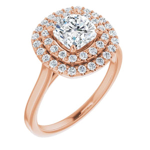 Cushion Double Halo Style Engagement Ring