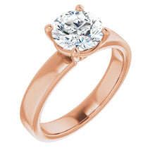 Round Brilliant Wide Band Solitaire Engagement Ring