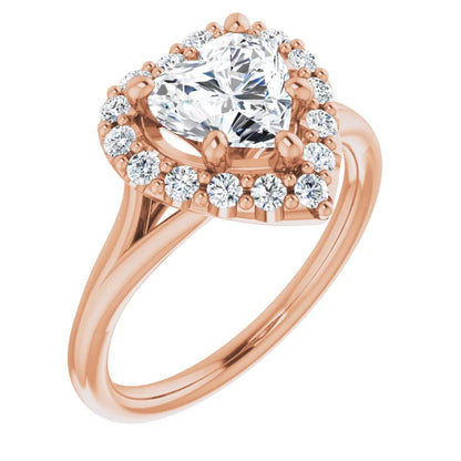 Heart Halo Style Engagement Ring