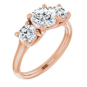 Round Brilliant Accent Engagement Ring