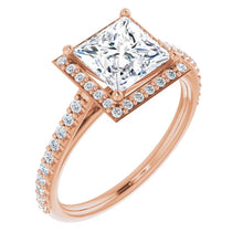 Princess Halo Style Engagement Ring