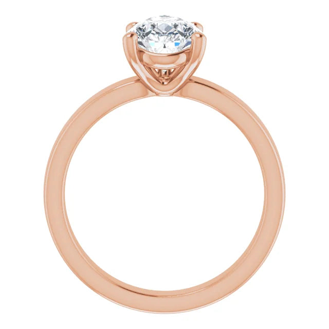 Pear Wide Band Solitaire Engagement Ring