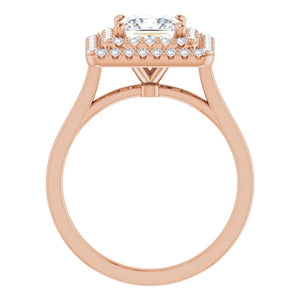 Princess Double Halo Style Engagement Ring