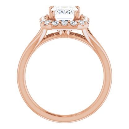 Emerald Halo Style Engagement Ring