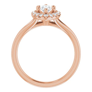 Marquise Halo Style Engagement Ring