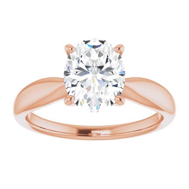 Oval Knife Edge Solitaire Engagement Ring