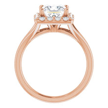 Princess Halo Style Engagement Ring