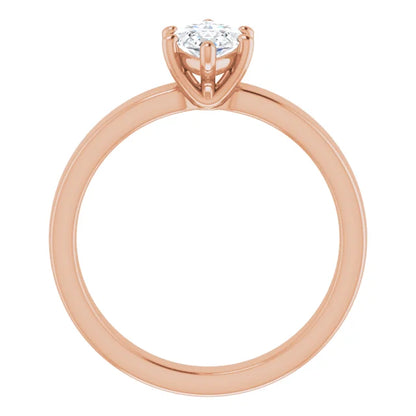 Marquise Wide Band Solitaire Engagement Ring