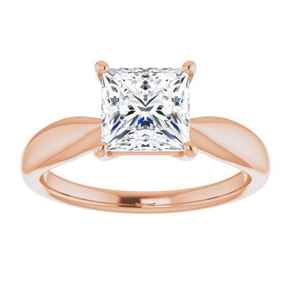Princess Knife Edge Solitaire Engagement Ring
