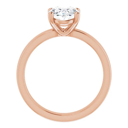 Oval Wide Band Solitaire Engagement Ring