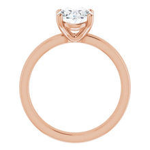Oval Wide Band Solitaire Engagement Ring