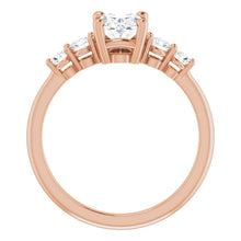 Oval Multi Stone Accent Style Engagement Ring