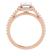 Emerald Halo Style Engagement Ring