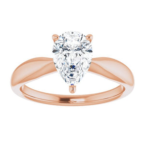 Pear Knife Edge Solitaire Engagement Ring