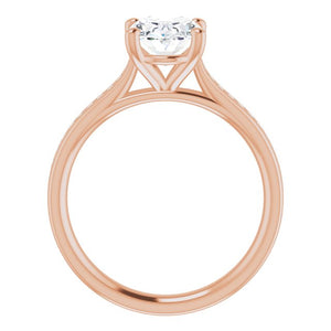 Oval Diamond Band Engagement Ring