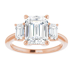 Emerald Accent Engagement Ring