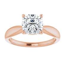 Cushion Knife Edge Solitaire Engagement Ring