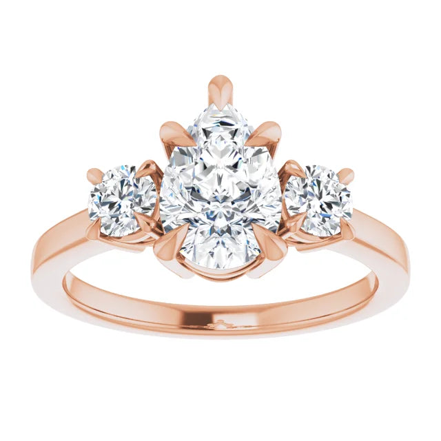 Pear Accent Engagement Ring