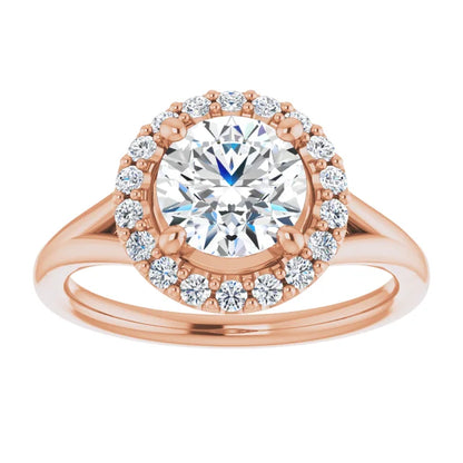 Round Brilliant Halo Style Engagement Ring