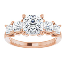 Cushion Multi Stone Accent Style Engagement Ring