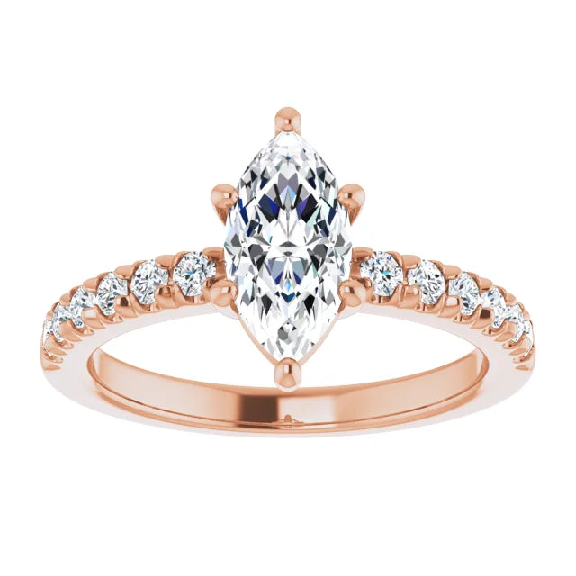 Marquise Six Claw Set Style Engagement Ring