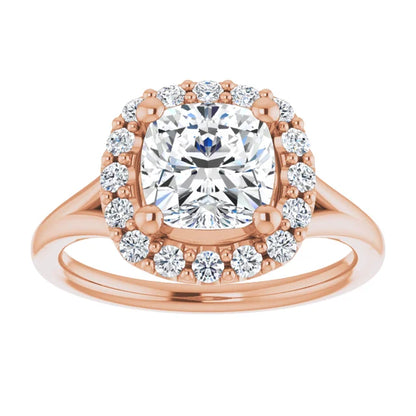 Cushion Halo Style Engagement Ring