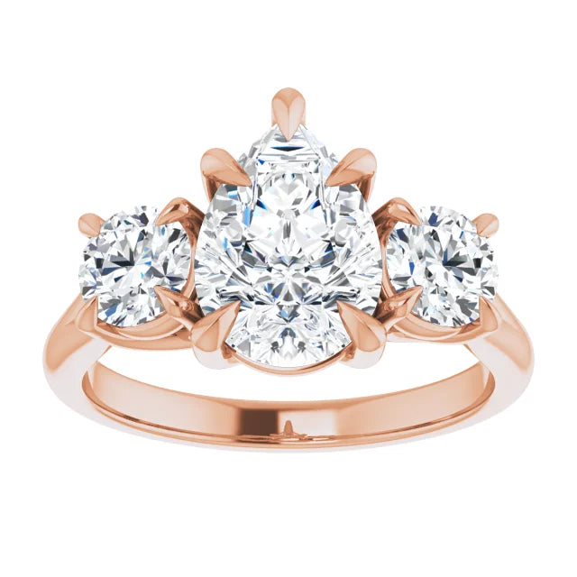 Pear Accent Engagement Ring