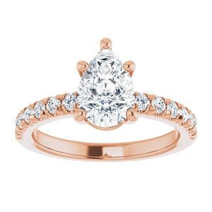 Pear Five Claw Set Style Engagement Ring