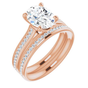 Oval Diamond Band Engagement Ring