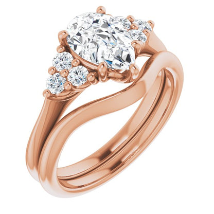 Pear Antique Inspired Design Engagement Ring
