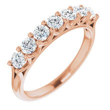 Seven Stone Round Brilliant Moissanite Anniversary Band