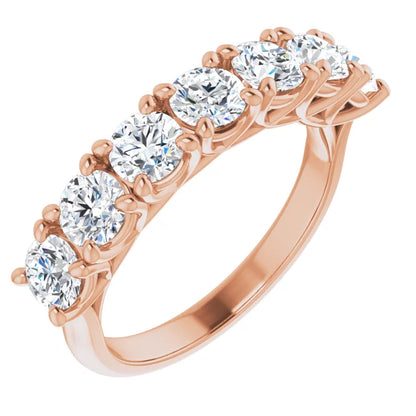 Seven Stone Round Brilliant Moissanite Anniversary Band