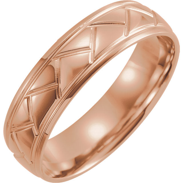 Men's Patterned Wedding Band