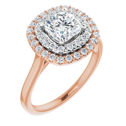 Cushion Double Halo Style Engagement Ring