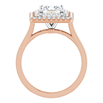 Princess Double Halo Style Engagement Ring